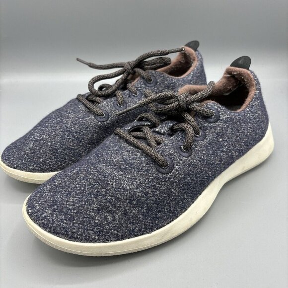 Allbirds Blue Merino Wool Lace Up Sneakers Womens 8 - Picture 1 of 8